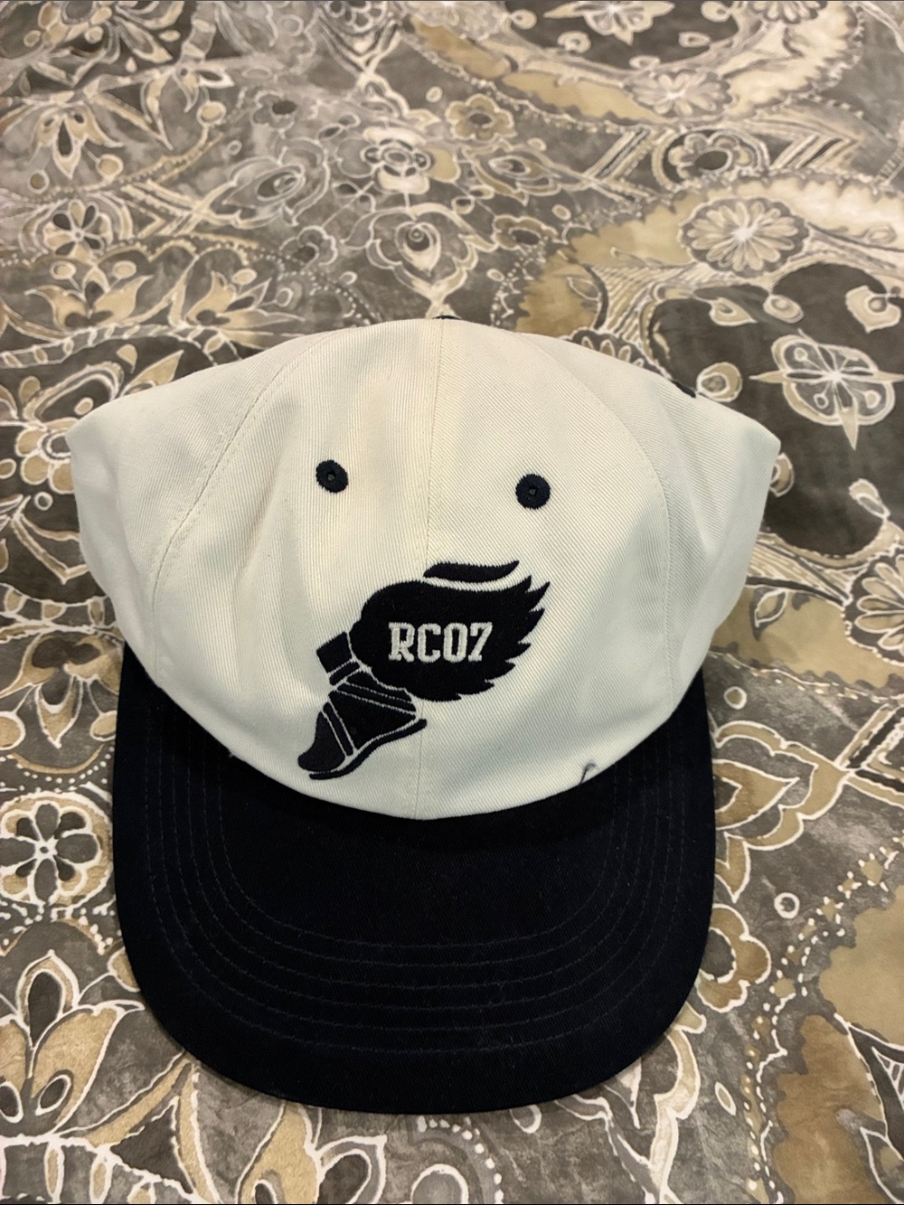 Reigning Champ Mercury Strapback Cap in Navy and White